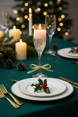 Premier Champagne Glass Gel Candle - Gold Star Sparkles