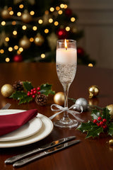 Premier Champagne Glass Gel Candle - Silver Star Sparkles