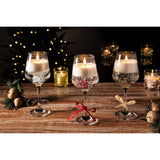 Premier Wine Glass Gel Candle - Silver Star Sparkles