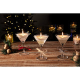 Premier Martini Glass Gel Candle - Gold Star Sparkles