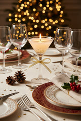 Premier Martini Glass Gel Candle - Gold Star Sparkles