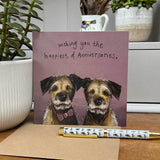 Alex Clark Anniversary Card - Border Terrier