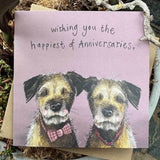 Alex Clark Anniversary Card - Border Terrier