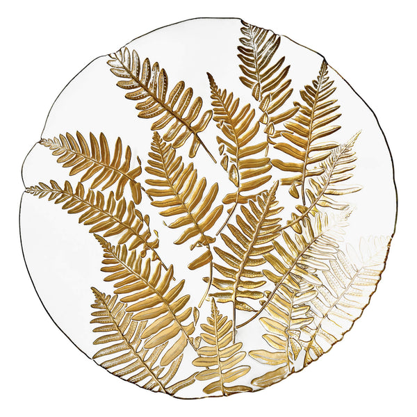 Anton Studio Designs Gold Fern Glass Bowl - 40cm