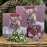 Alex Clark Christmas Medium Gift Bag - Sheep & Highland Cow