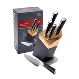 Arthur Price Kitchen 6-Piece Wood & Black Knife Block Set
