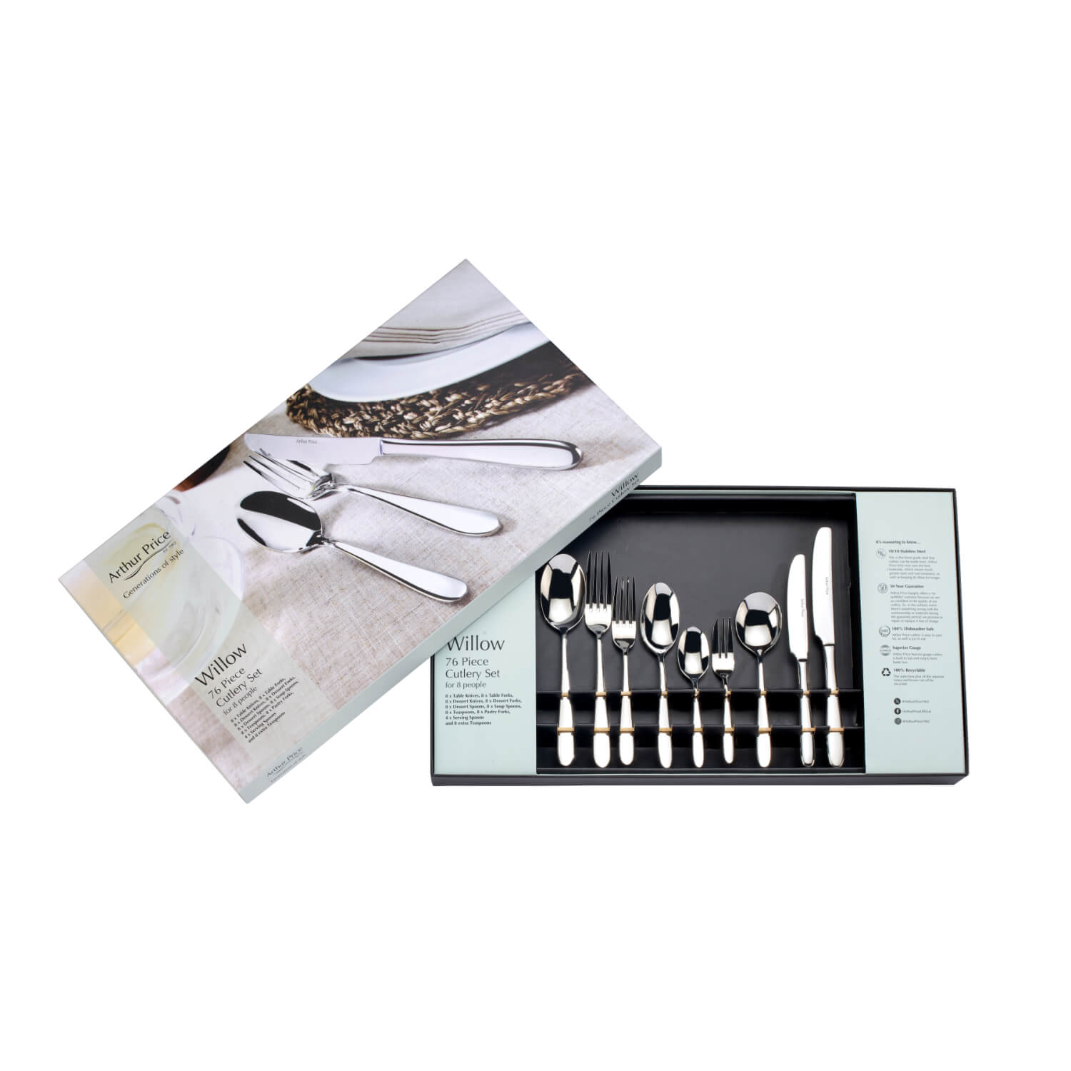 Buy Arthur Price | Willow 76-Piece Cutlery Box Set – Potters Cookshop