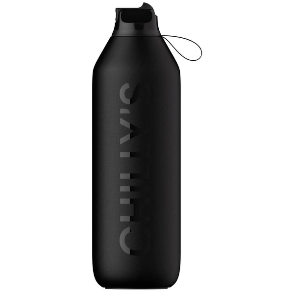 Chilly's Series 2 1-Litre Flip Reusable Water Bottle - Abyss Black
