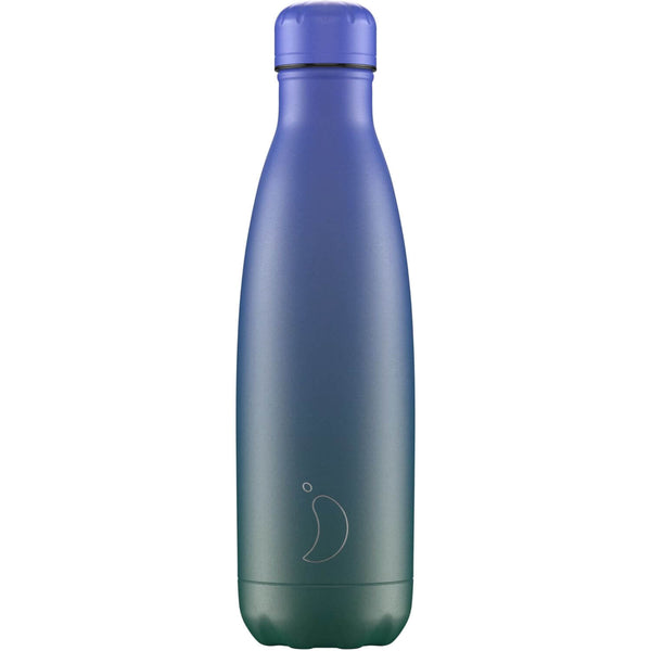 Chilly's 500ml Gradient Reusable Water Bottle - Blue Green