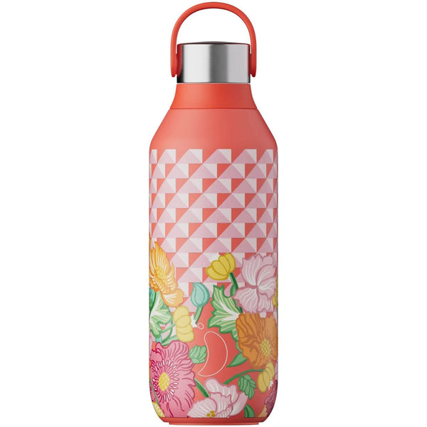 Chilly's Series 2 500ml Liberty Reusable Water Bottle - Poppy Trellis