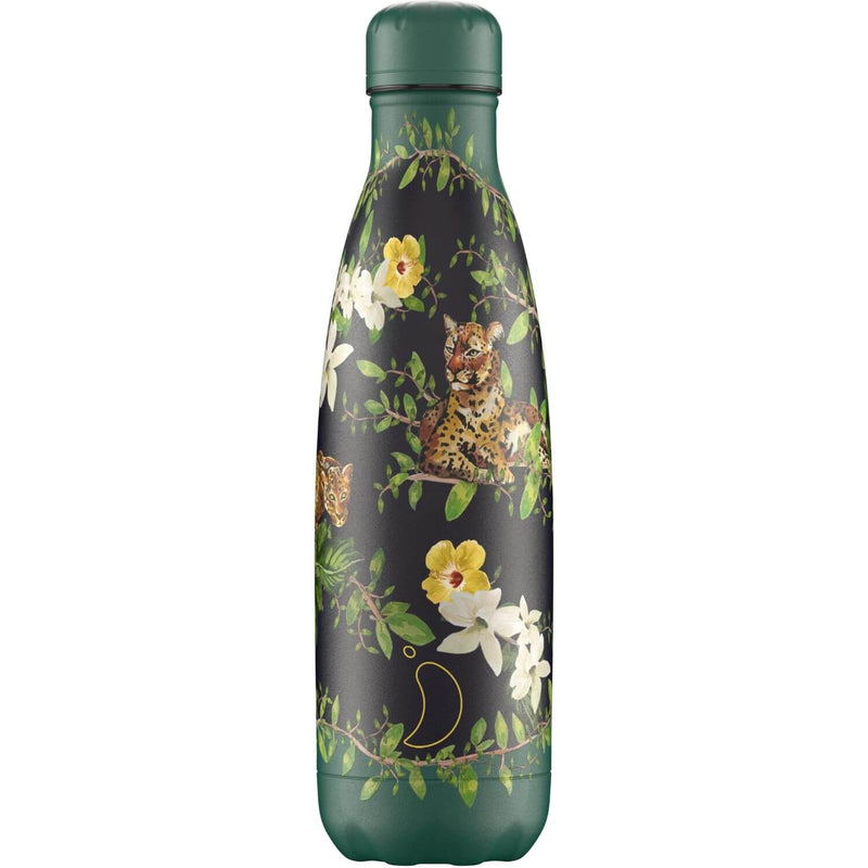Chilly's 500ml Reusable Water Bottle - Tropical Flowering Leopard