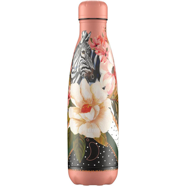 Chilly's 500ml Reusable Water Bottle - Tropical Polka Zebra