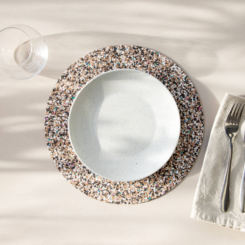 Liga Set of 4 Round Cork Placemats - Beach Clean