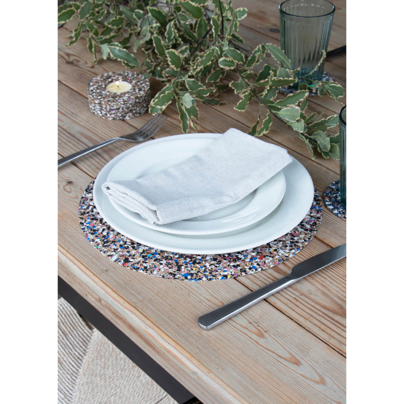Liga Set of 4 Round Cork Placemats - Beach Clean