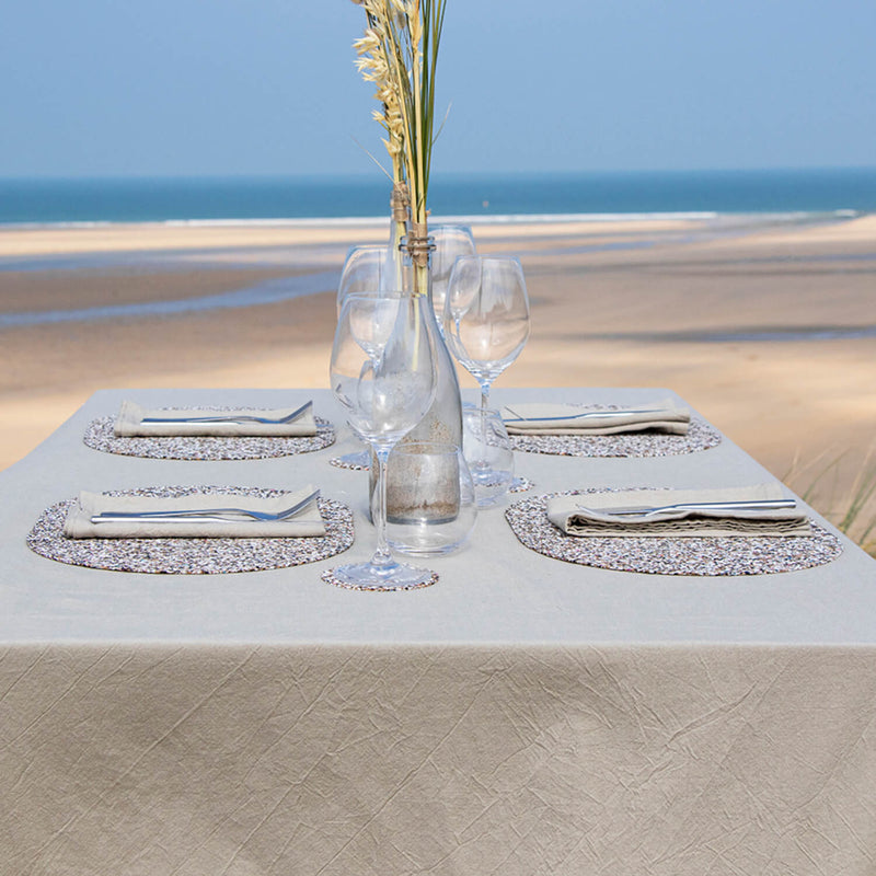 Liga Set of 4 Round Cork Placemats - Beach Clean