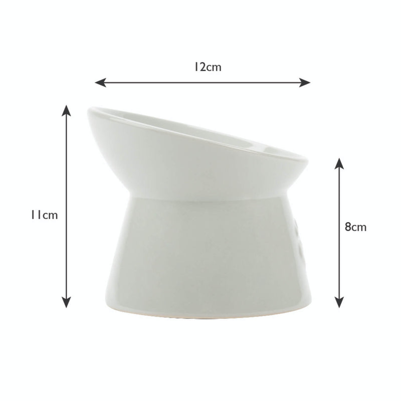 Scruffs Icon Raised Cat Feeder Bowl - Light Grey