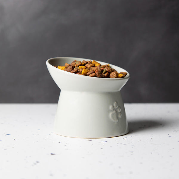 Scruffs Icon Raised Cat Feeder Bowl - Light Grey
