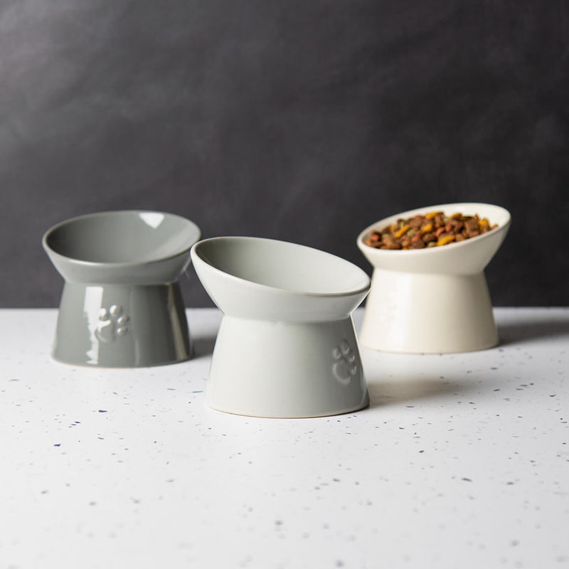 Scruffs Classic Raised Cat Feeder Bowl - Grey