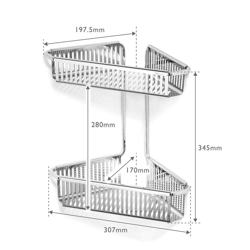 Robert Welch Burford 18.10 Stainless Steel Shower Double Corner Basket