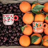 Bialetti Mercato Della Frutta Stoneware 360ml Mugs - Cherry & Orange