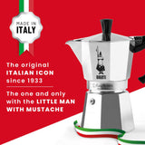 Bialetti Moka Express 3-Cup Stovetop Italian Coffee Pot - Silver