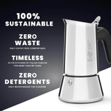 Bialetti Venus Induction 4-Cup Stainless Steel Italian Coffee Pot - Silver