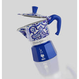 Bialetti X Dolce & Gabbana Blu Mediterraneo 3-Cup Moka Express Italian Coffee Pot