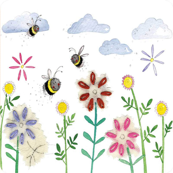 Alex Clark Coaster - Bees & Flowers