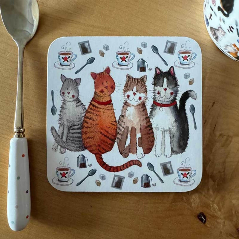 Alex Clark Coaster - Cat & Tea