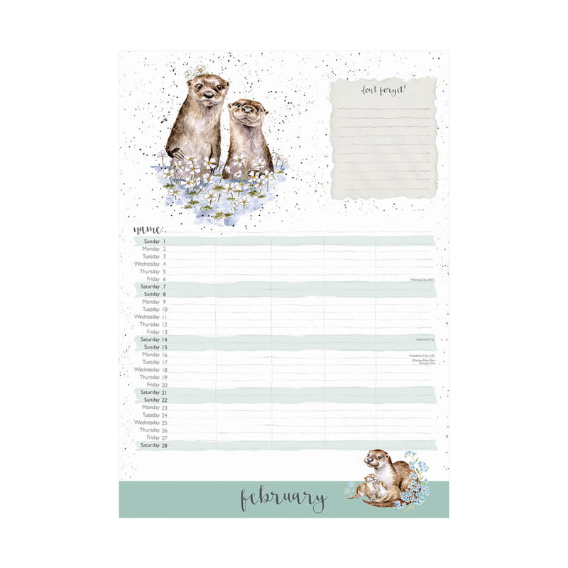 Wrendale Designs by Hannah Dale 2026 Family Calendar - The Country Set
