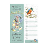 Wrendale Designs by Hannah Dale 2026 Slim Calendar - Feathered Friends