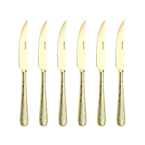 Arthur Price Champagne Avalon Stainless Steel Steak Knives - Set of 6