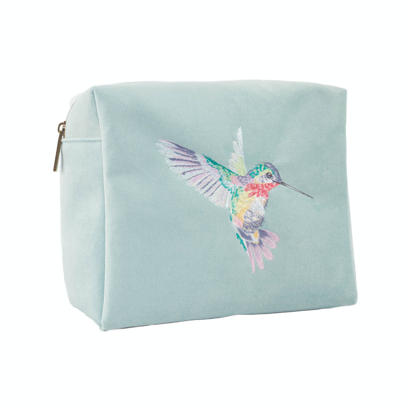 Wrendale Designs by Hannah Dale Embroidered Cosmetic Bag - Wisteria Wishes - Hummingbird