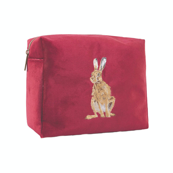 Wrendale Designs by Hannah Dale Embroidered Cosmetic Bag - Golden Hour - Hare