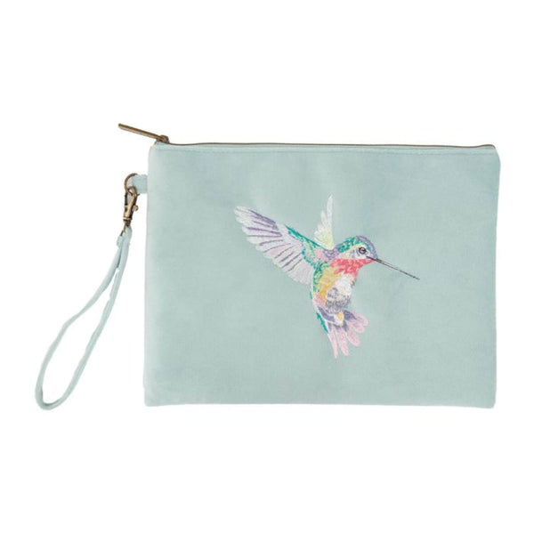 Wrendale Designs by Hannah Dale Embroidered Pouch - Wisteria Wishes - Hummingbird