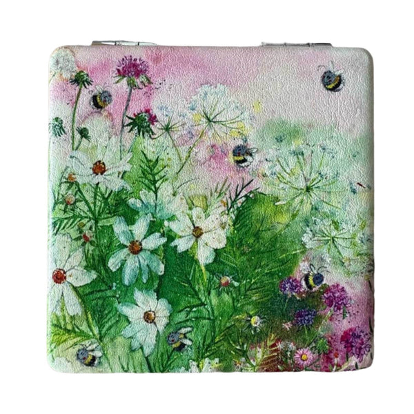 Alex Clark Vegan Leather Compact Mirror - Bees In Summer