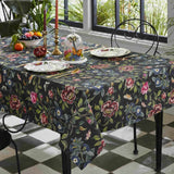 Spode Creatures of Curiosity 100% Cotton Tablecloth - Floral/Black