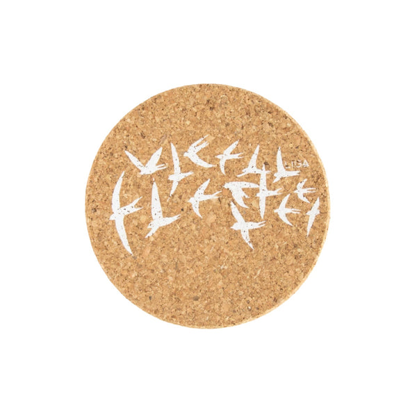 Liga Round Cork Coaster - Swallows - White