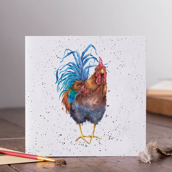 Wrendale Designs By Hannah Dale Card - Colours Of The Rainbow - Cockerel