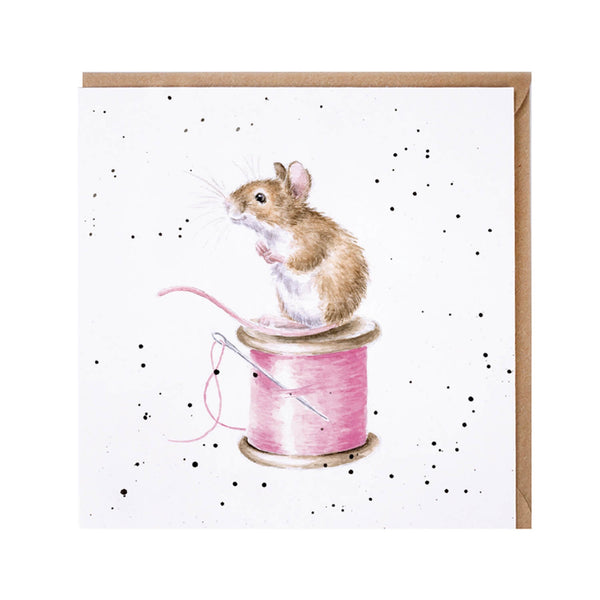 Wrendale Designs by Hannah Dale 'Sew It Begins' Card - Mouse
