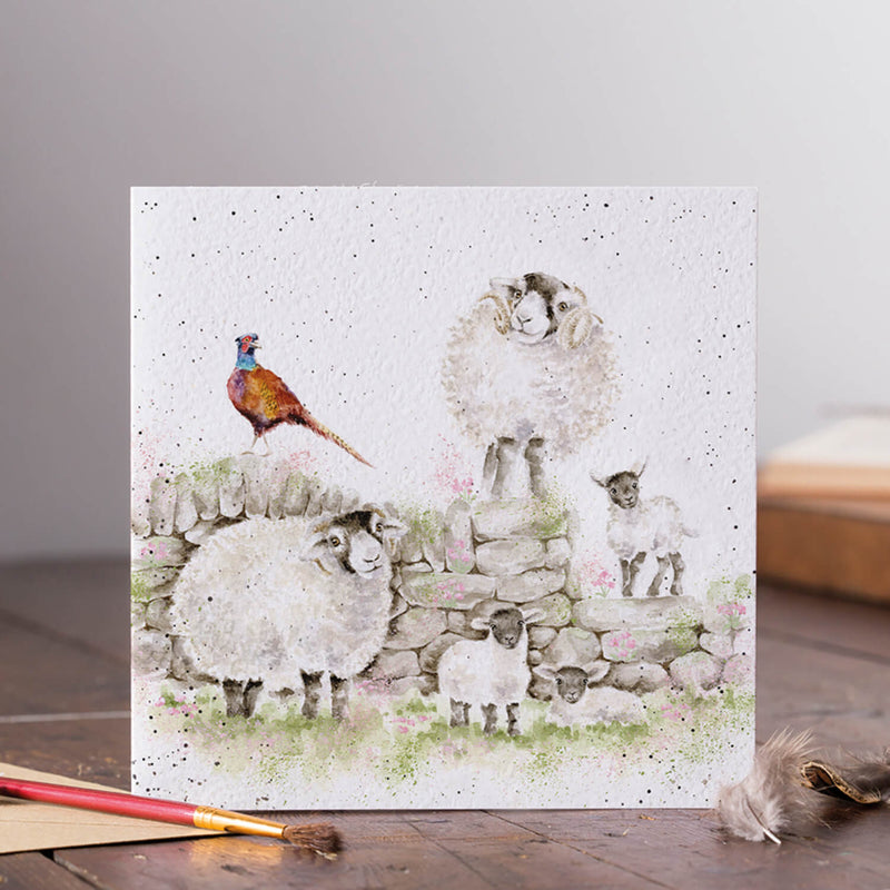 Wrendale Designs By Hannah Dale Card - Green Pastures - Sheep