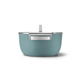 Smeg Cookware 24cm Non-Stick Ceramic Coated Casserole Pan - Matte Emerald Green
