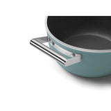 Smeg Cookware 24cm Non-Stick Ceramic Coated Casserole Pan - Matte Emerald Green