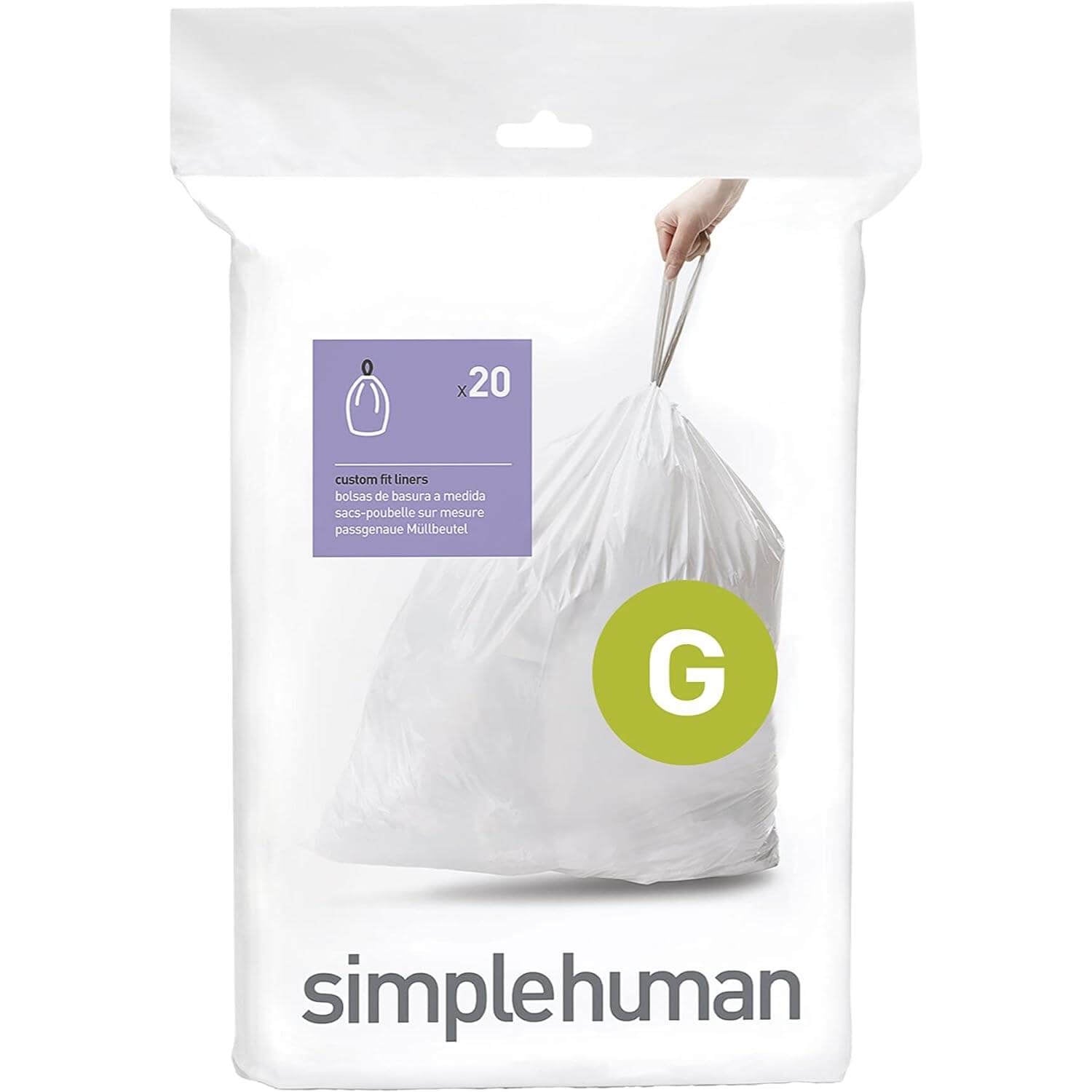 Simplehuman Liner Guide Code Buy Simplehuman | Code G Custom Fit Bin Liners - Pack of 20 – Potters ...