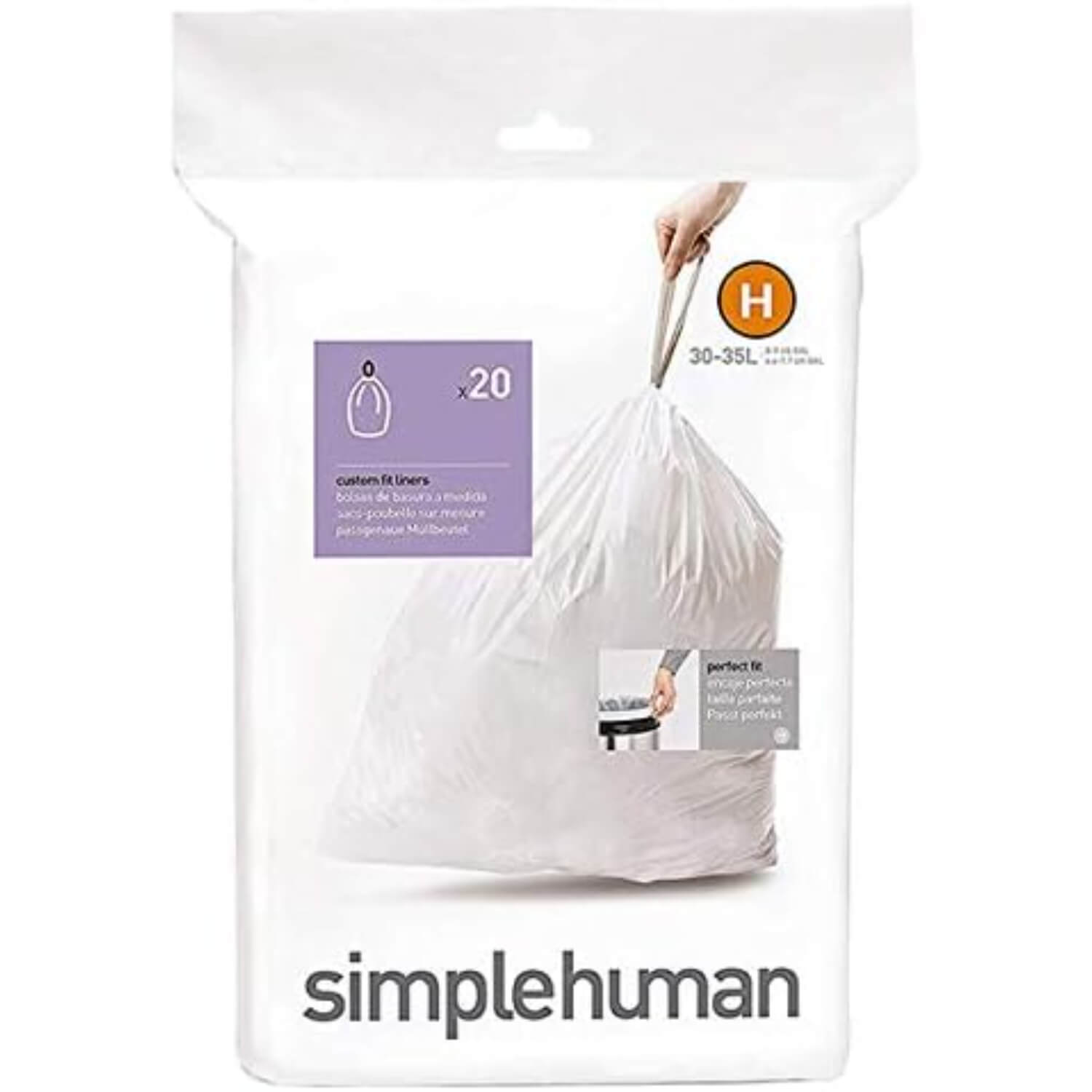 Simplehuman Liner Guide Code Buy Simplehuman | Code H Bin Liners - Pack of 20 – Potters Cookshop