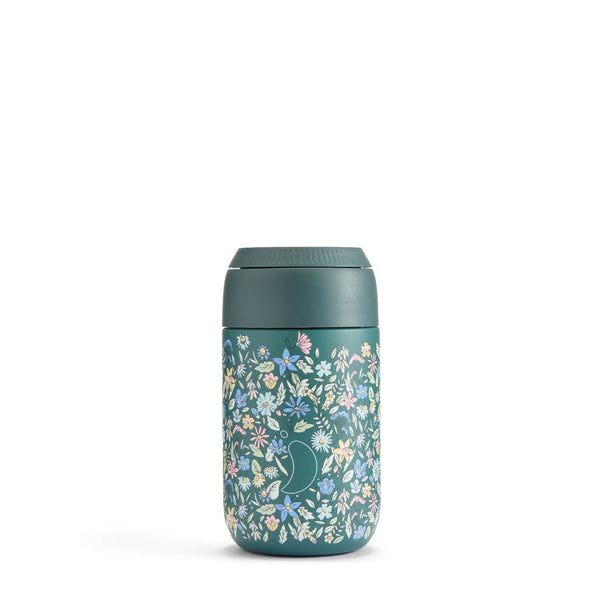 Chilly's Series 2 Liberty 340ml Coffee Cup - Summer Sprigs - Pine Green