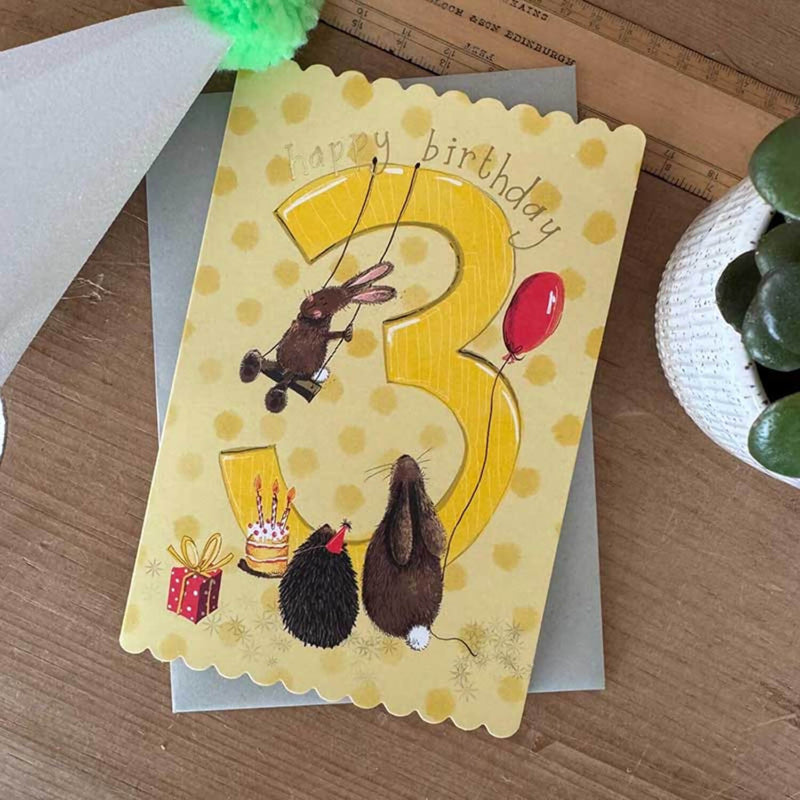 Alex Clark Doodles 3rd Birthday Card