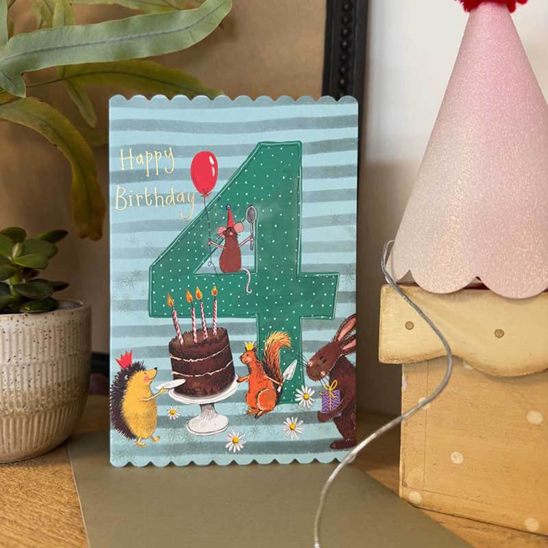 Alex Clark Doodles 4th Birthday Card