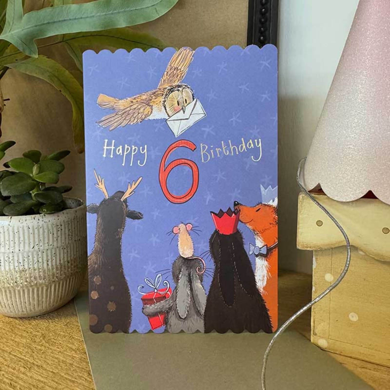 Alex Clark Doodles 6th Birthday Card
