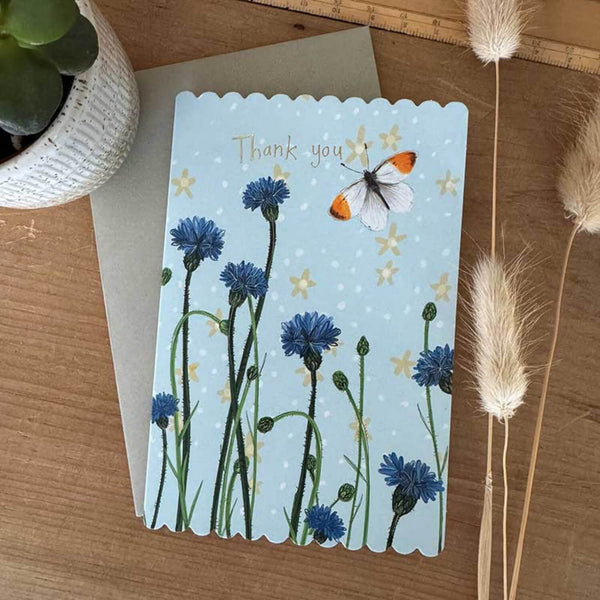 Alex Clark Doodles Card - Thank You - Butterfly